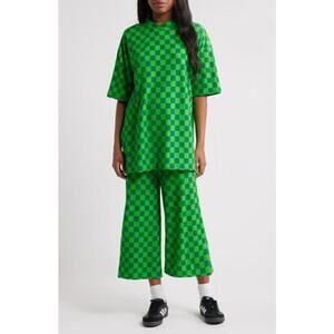 Checkerboard Playsuit in Lucky Green - L